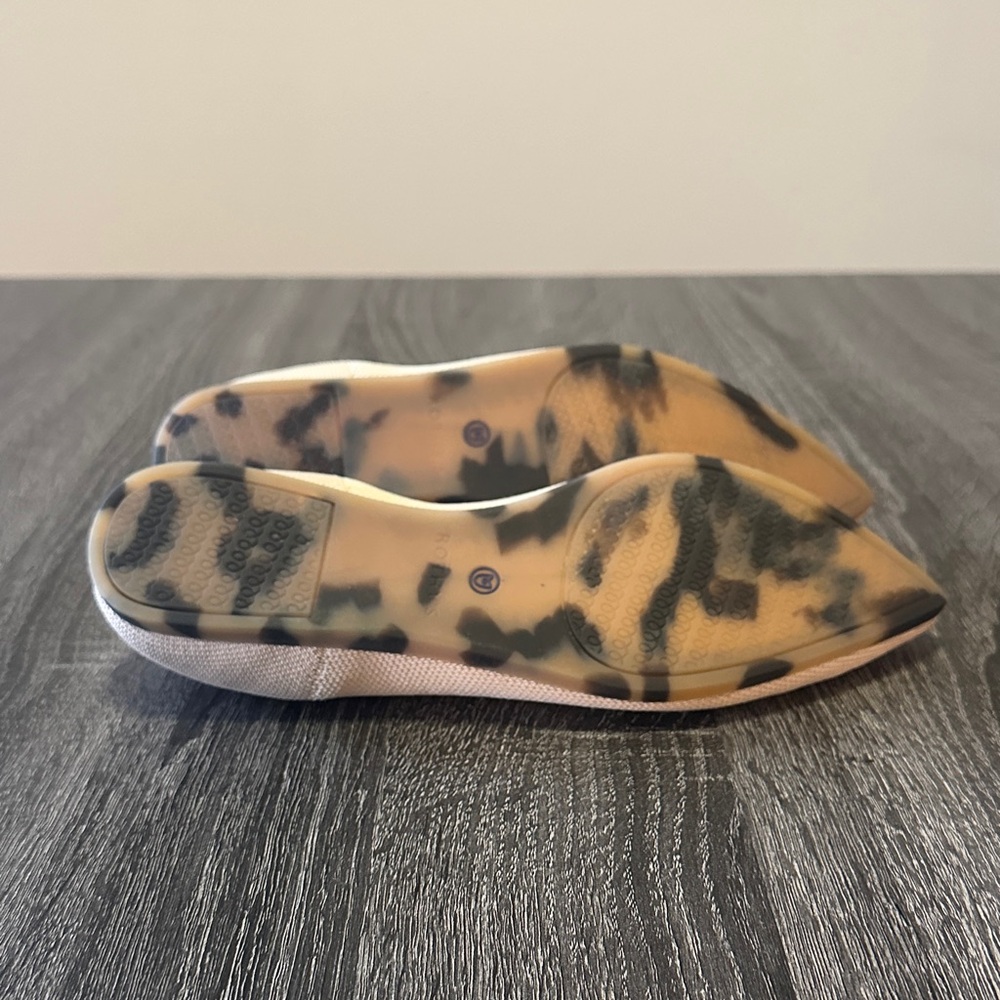 Rothy's Beige and Blue Pointed Toe Flats - Picture 6 of 8